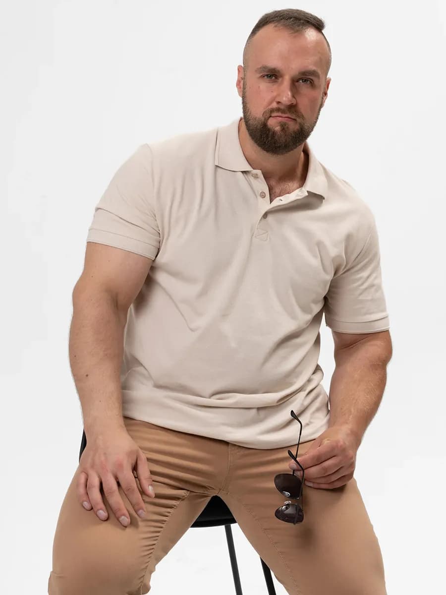 Футболка поло больших размеров с коротким рукавом