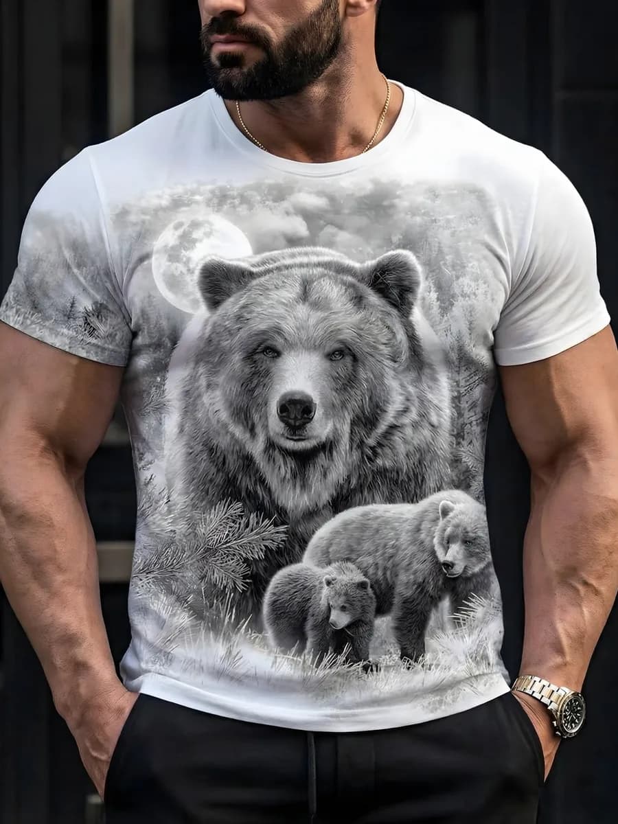 Футболка хлопок с Медведем принт y2k оверсайз