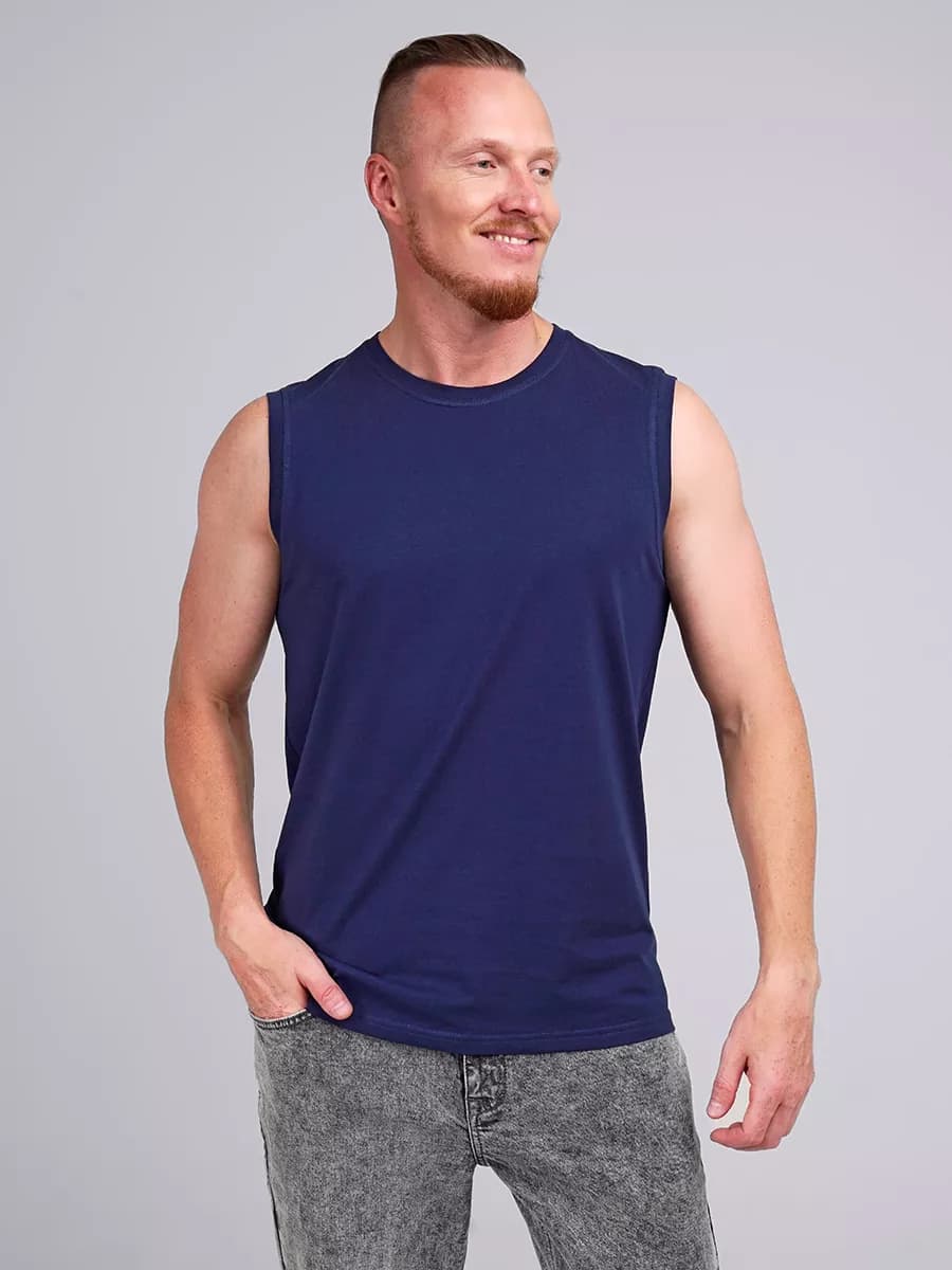 Майка спортивная широкое плечо хлопок