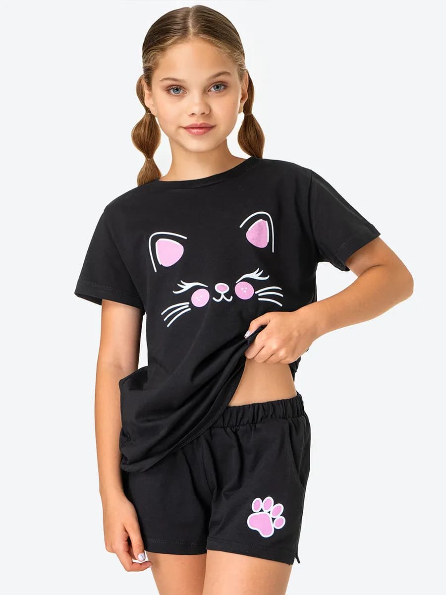 Пижама с шортами детская хлопковая