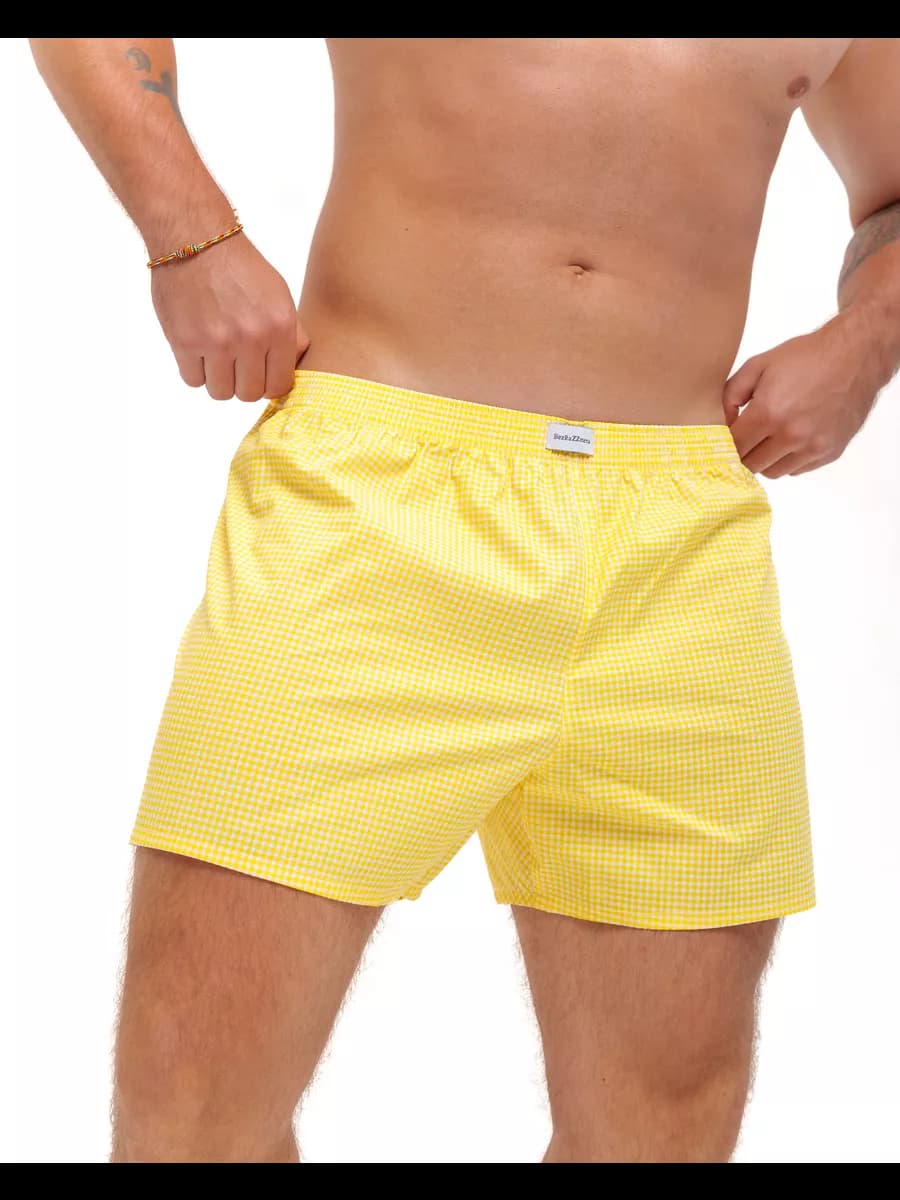 Трусы семейные свободные из хлопка в клетку - 1шт