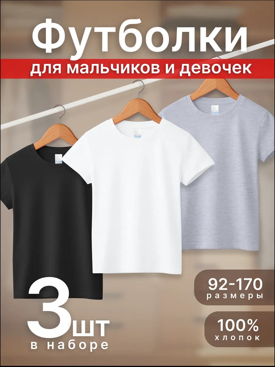 Набор детских футболок 3 шт