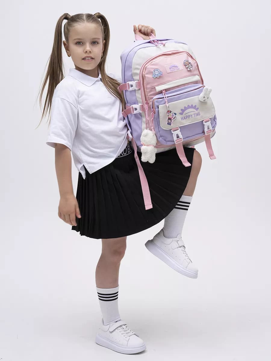Школьный рюкзак легкий с игрушкой 42х28х14