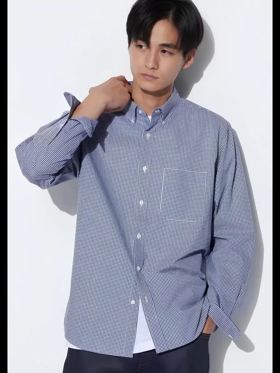 Рубашка тонкая хлопковая в клетку