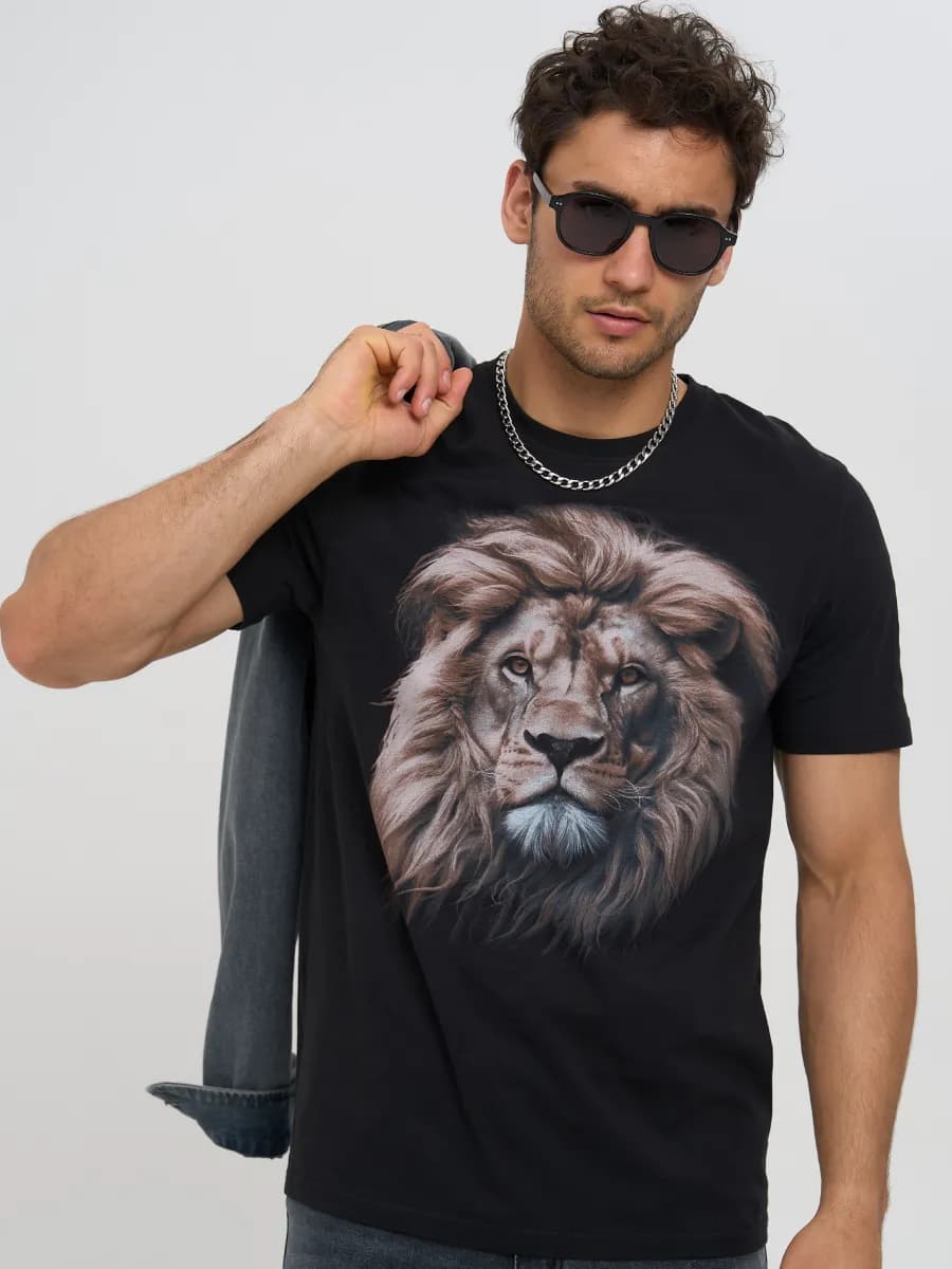 Футболка хлопок с принтом Льва