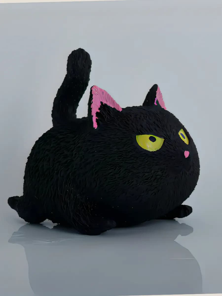 Игрушка сквиш злой кот мялка