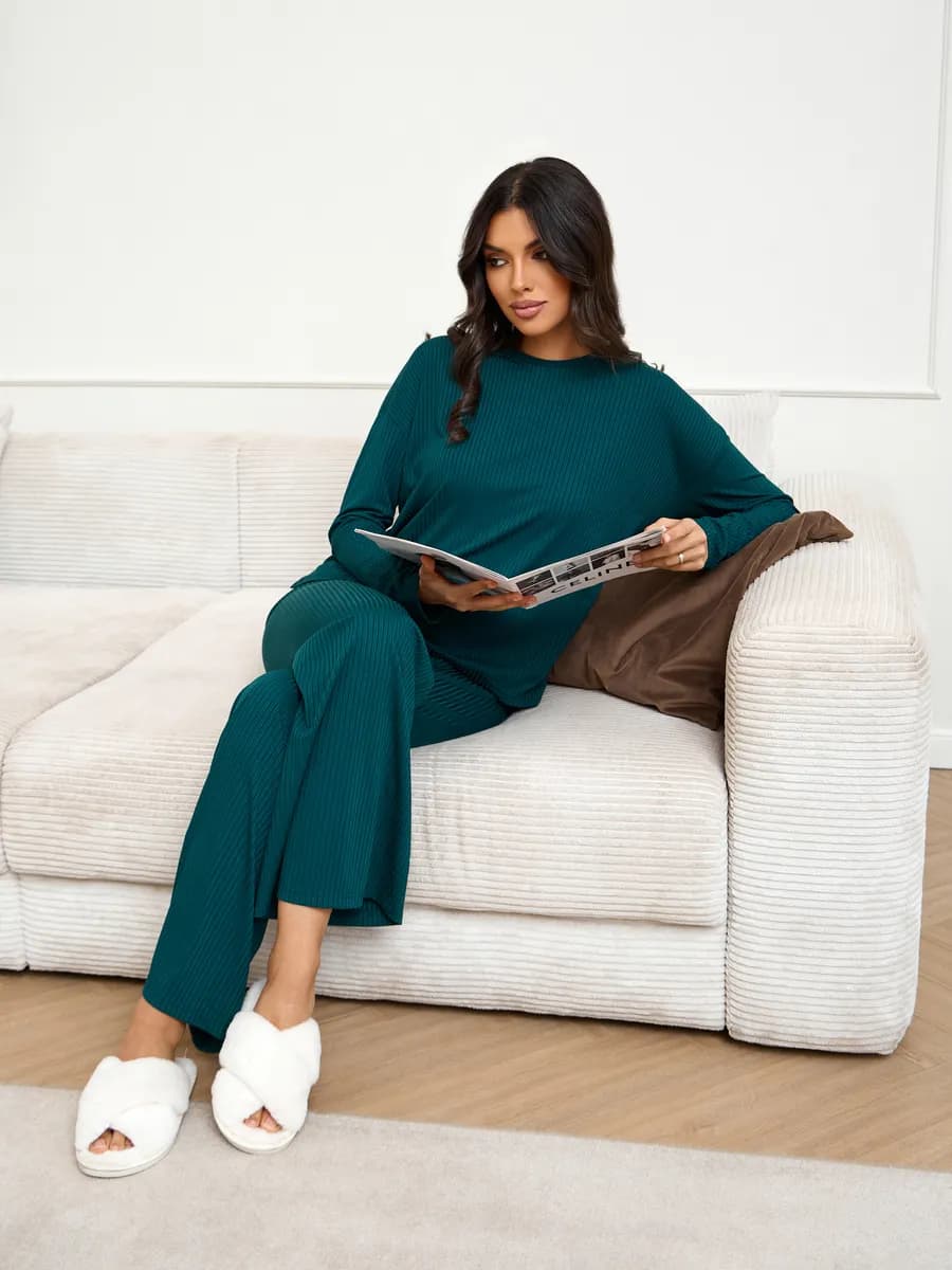 Костюм домашний женский лапша осенний в рубчик