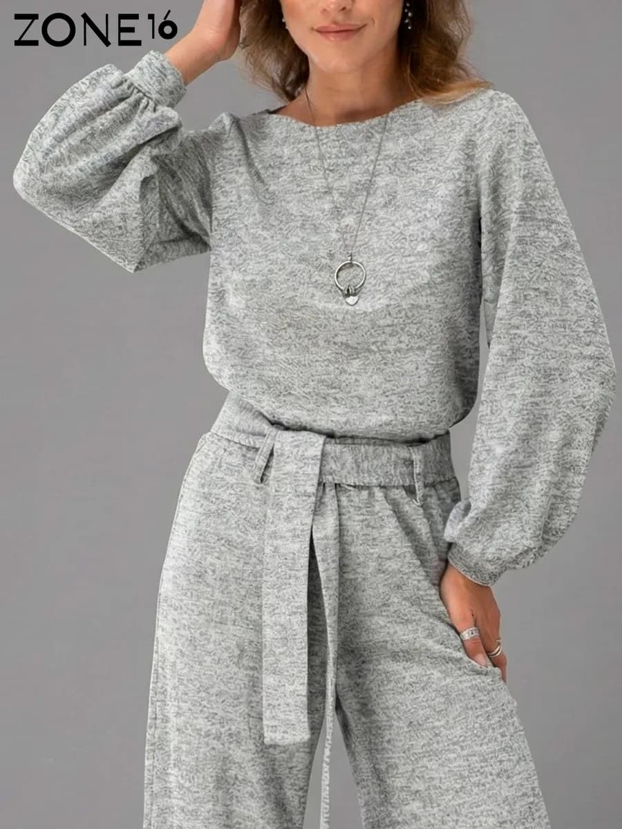 Весенний костюм брючный трикотажный палаццо