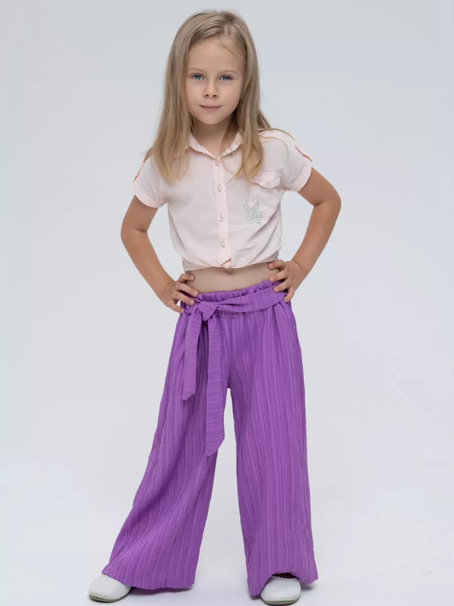 Брюки детские палаццо летние на поясе