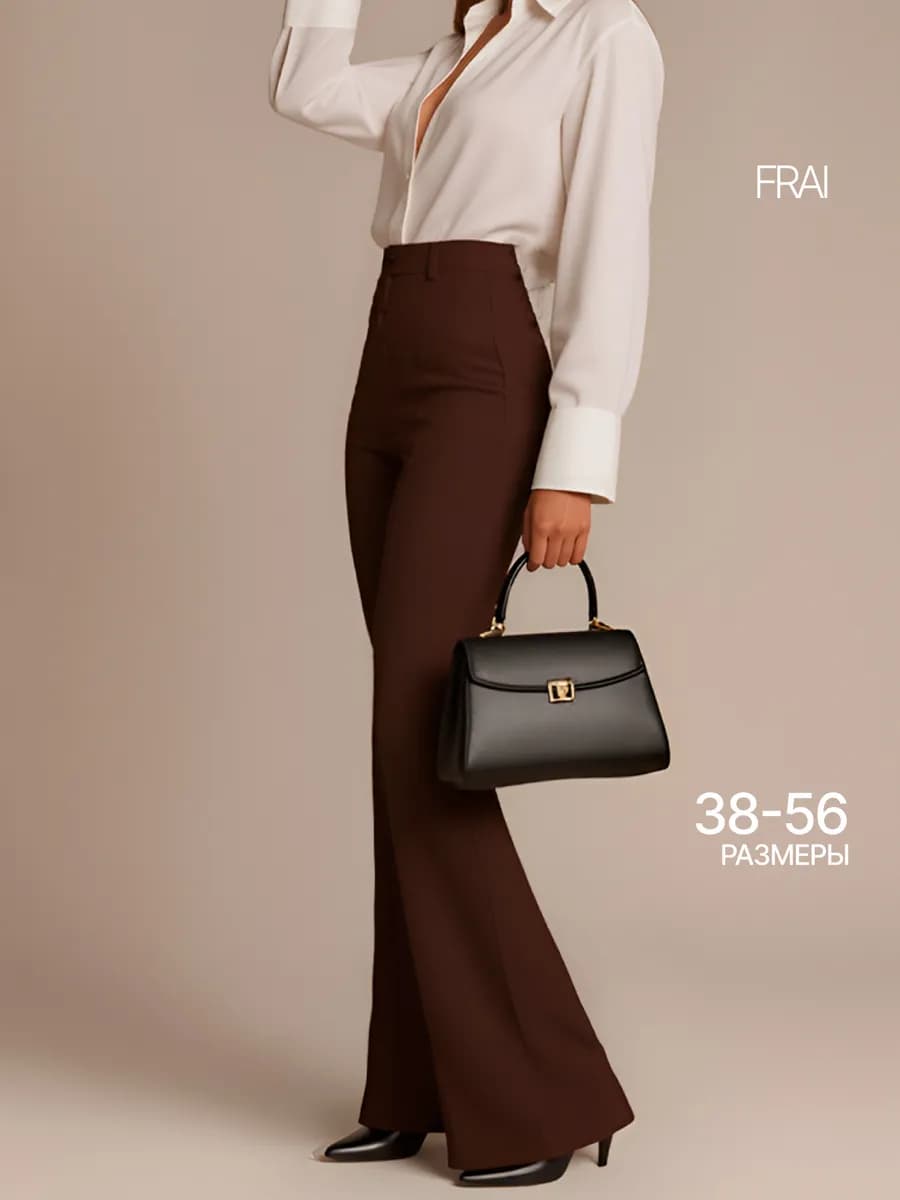 Брюки клеш классические с высокой посадкой