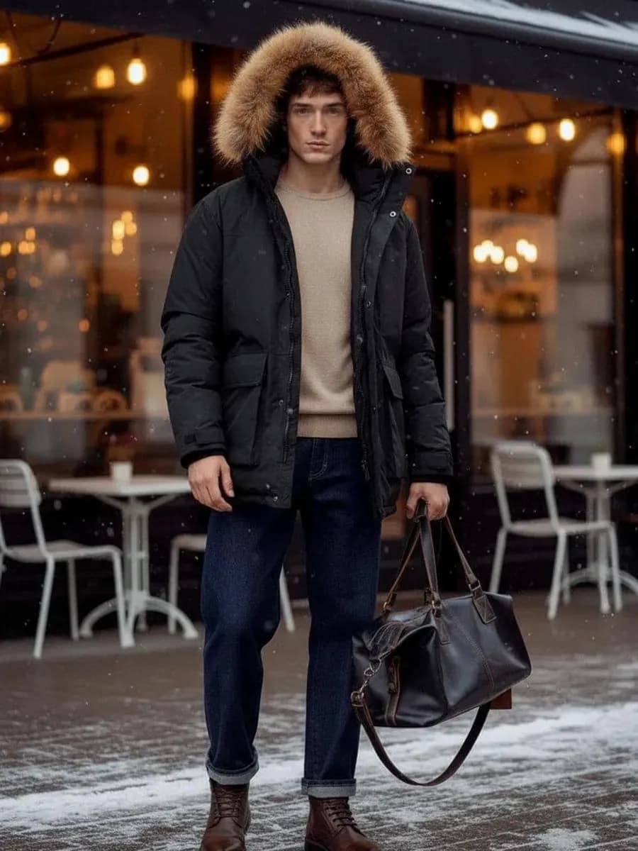 Куртка аляска зимняя парка утепленная короткая