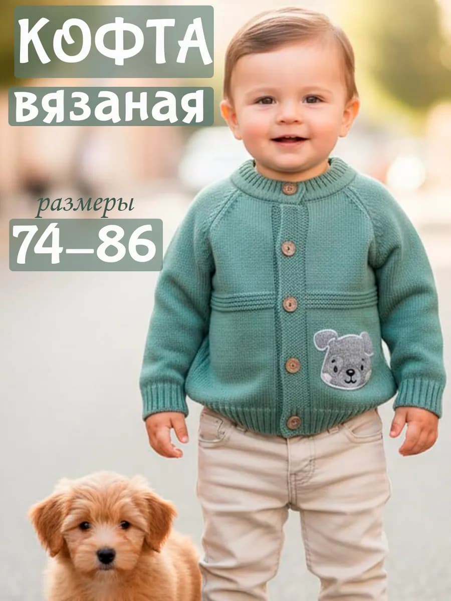 Кофточка-джемпер вязаная для малыша