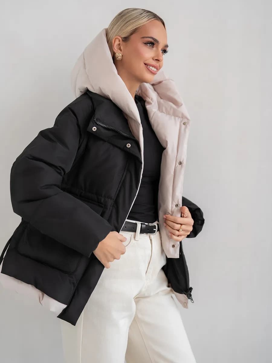 Куртка весенняя с капюшоном удлиненная