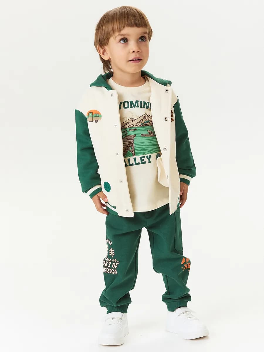 Брюки джоггеры трикотажные на резинке с начесом