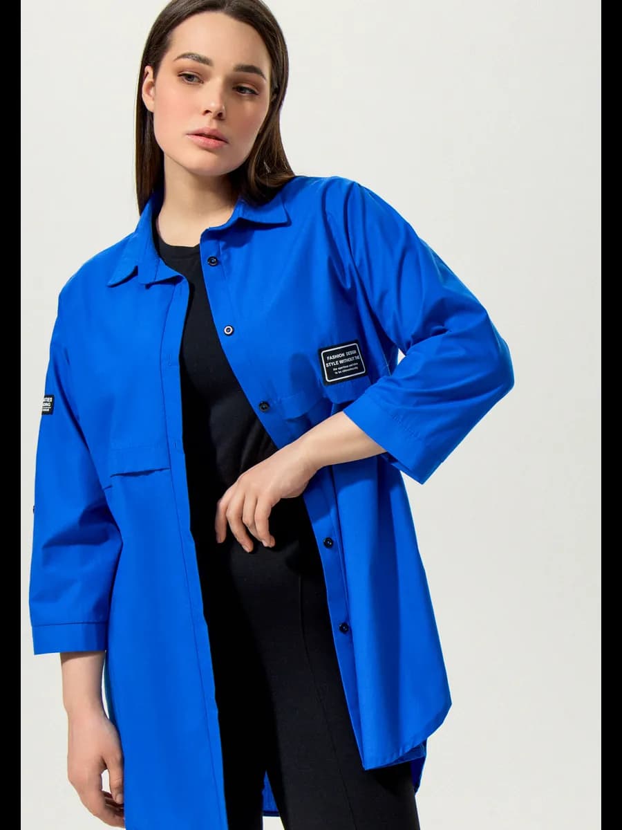 Рубашка женская офисная удлиненная