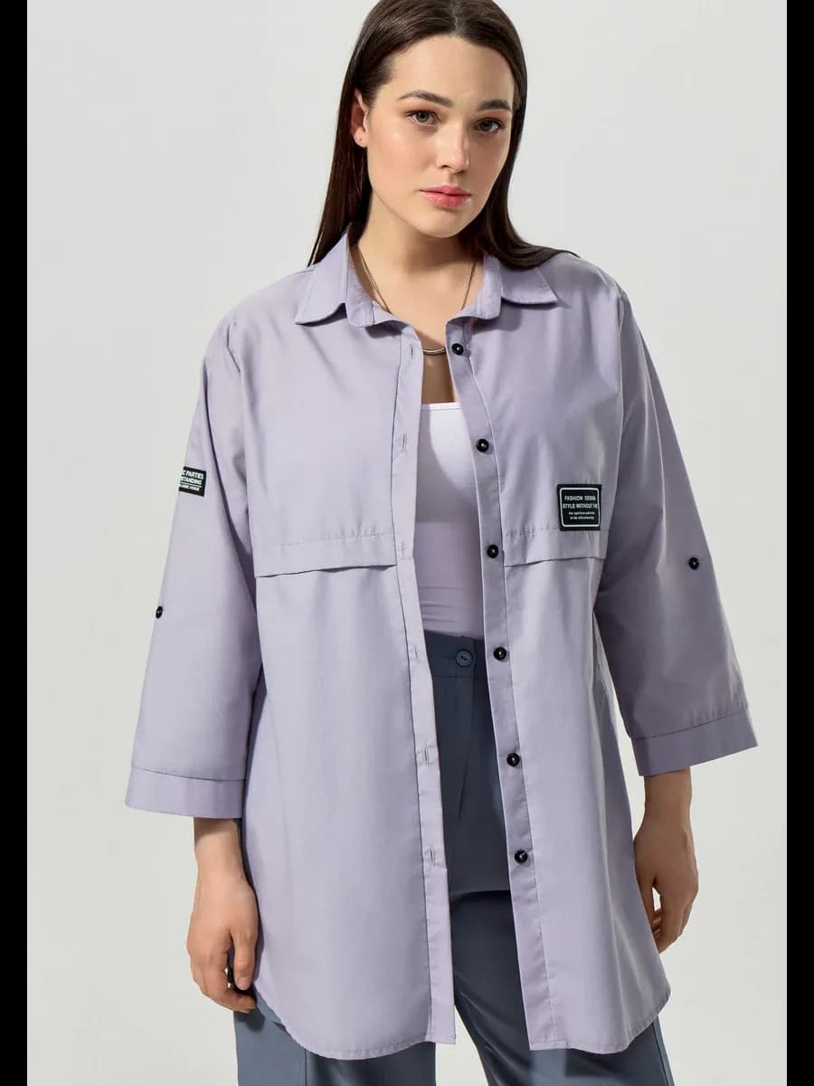 Женская рубашка из хлопка удлиненная