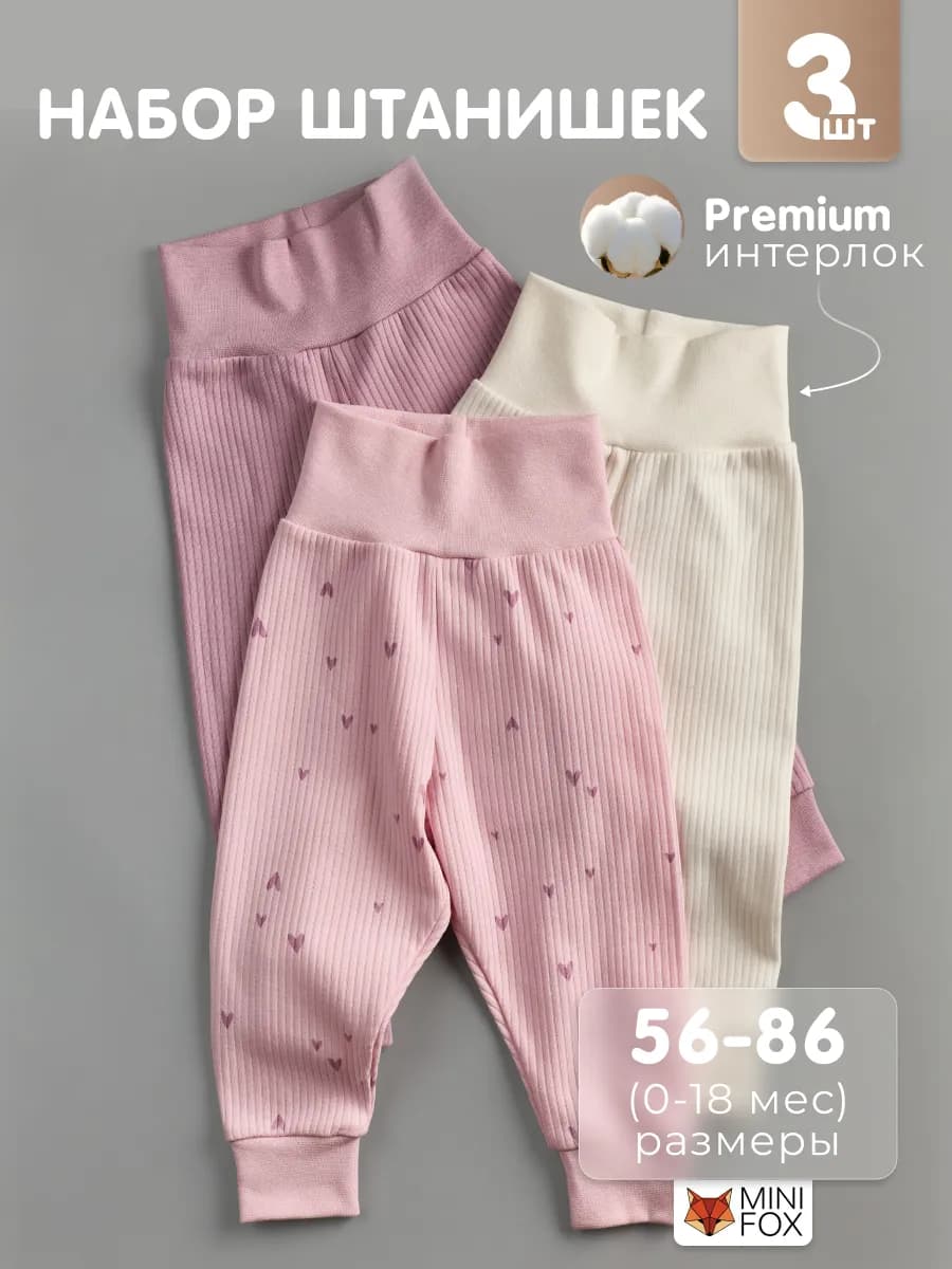Набор штанишек ползунков для новорожденных в рубчик