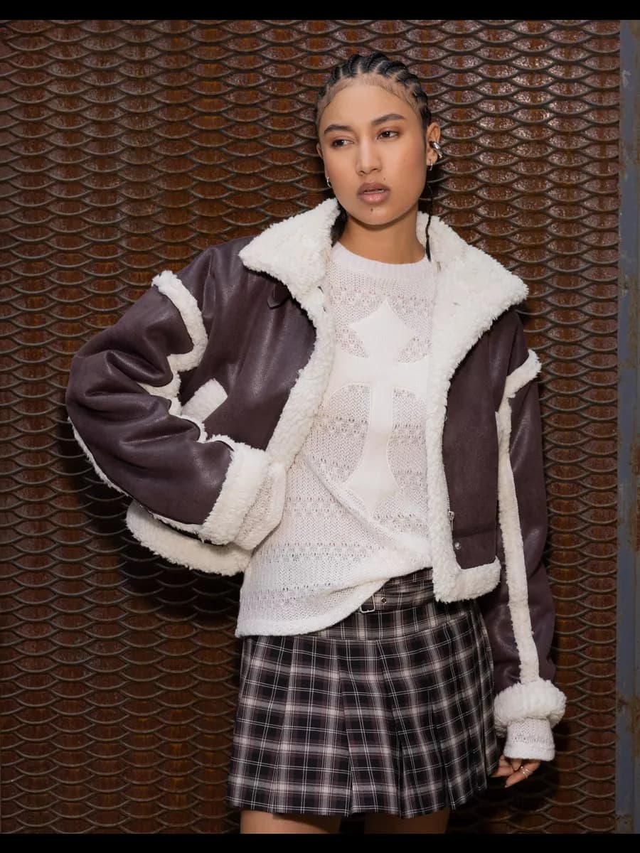 Молочный шерстяной джемпер с крестом