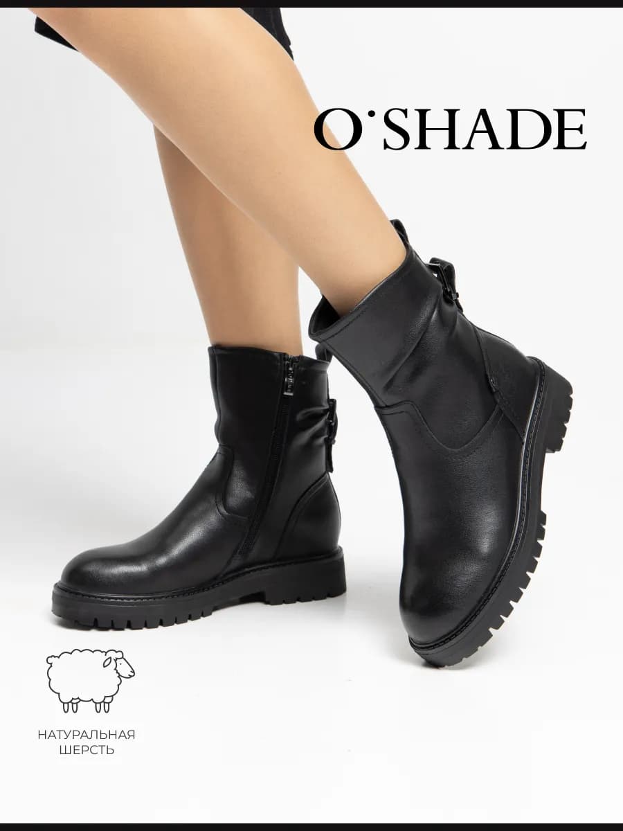 Ботинки женские зимние натуральная кожа черные