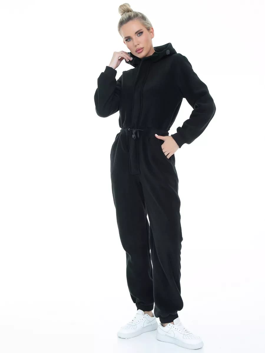 Флисовый комбинезон черный