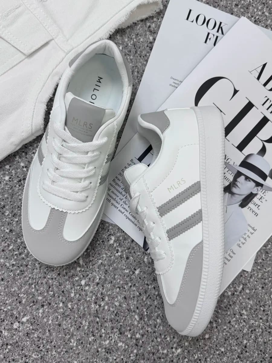 Кеды самба белые кожаные