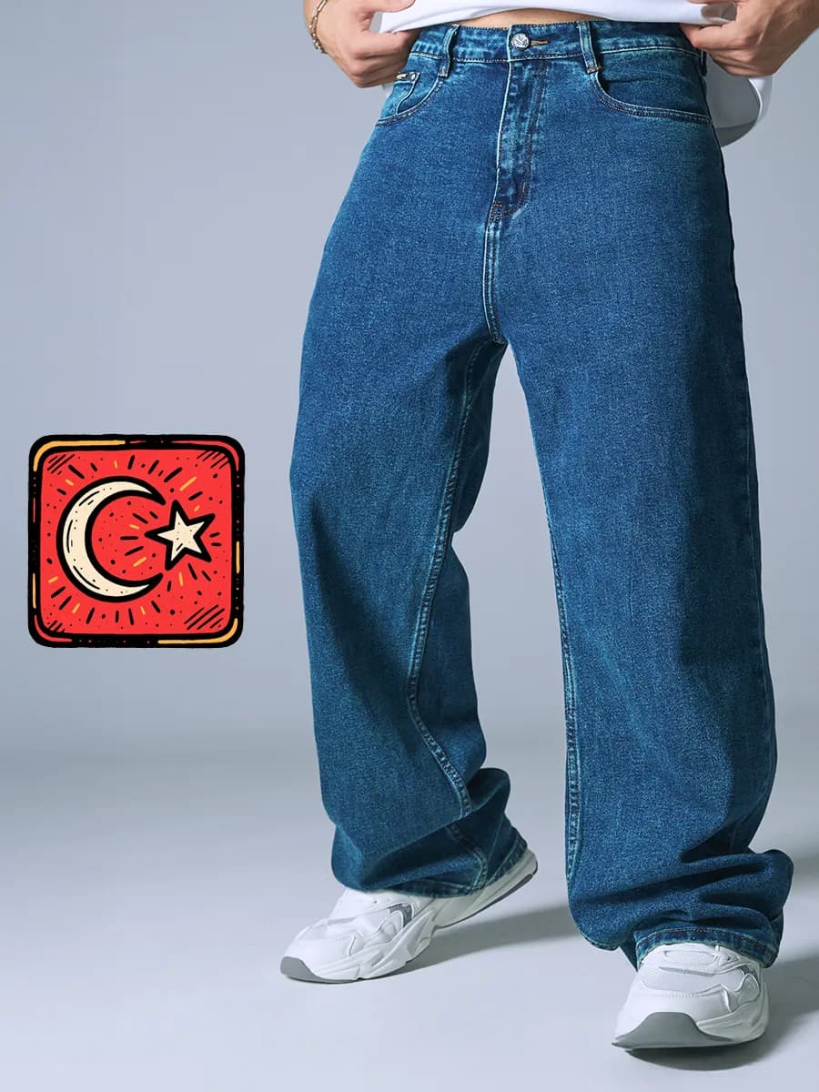 Джинсы трубы широкие