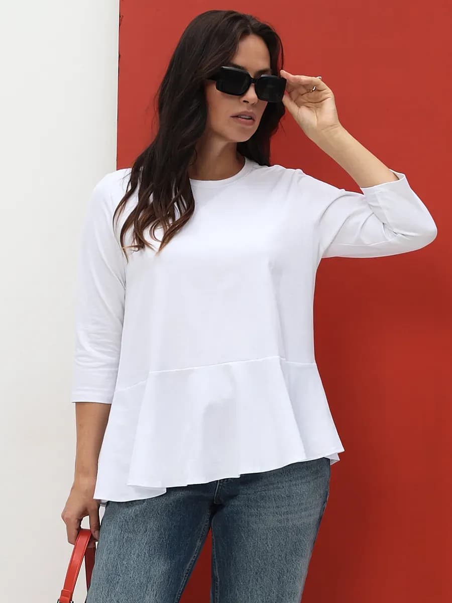 Футболка с баской оверсайз больших размеров