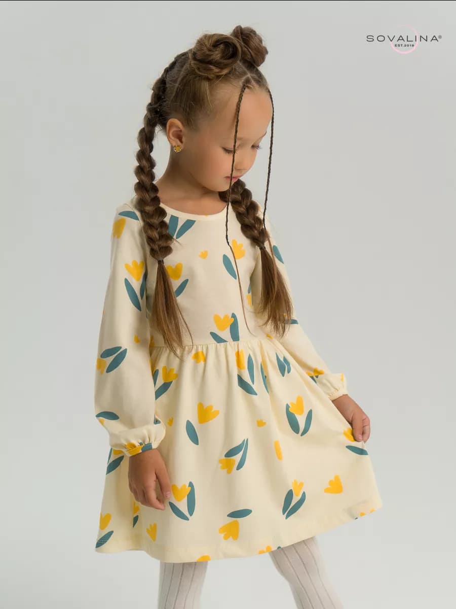 Нарядное платье в садик с длинным рукавом