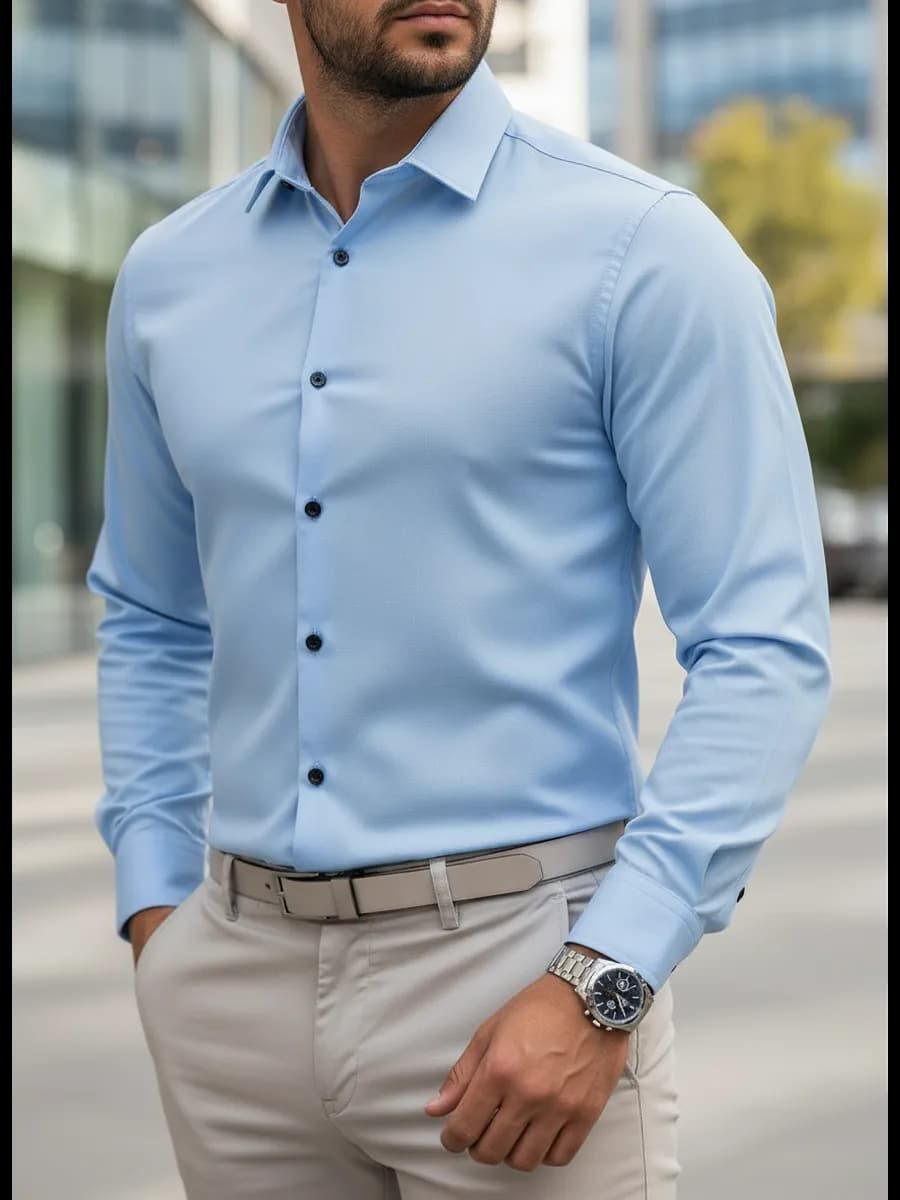 Рубашка с длинным рукавом классическая приталенная