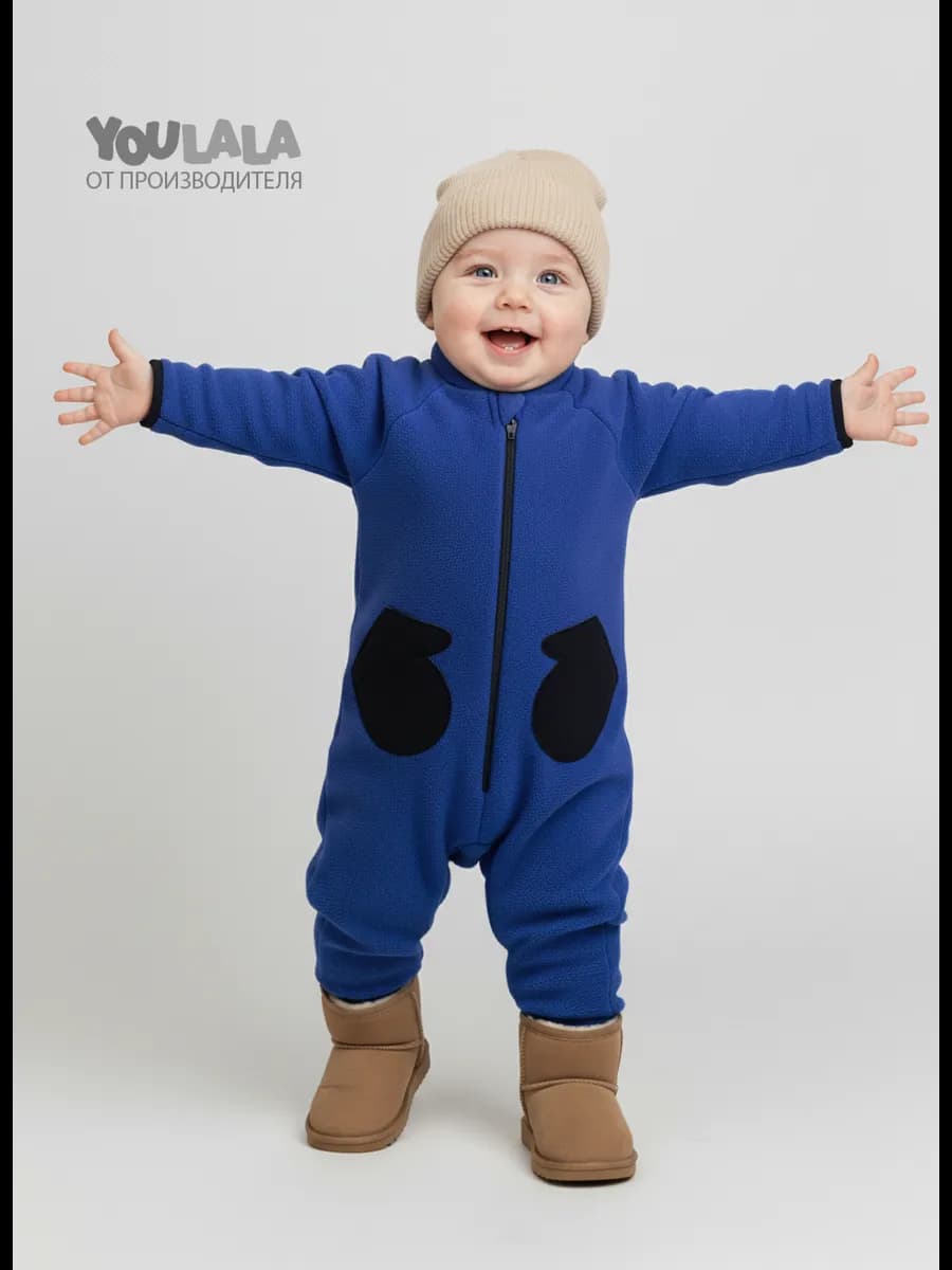 Флисовый комбинезон для новорожденного на молнии