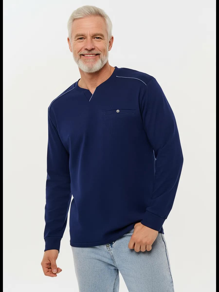 Лонгслив синий оверсайз свитшот футболка с длинными рукавами