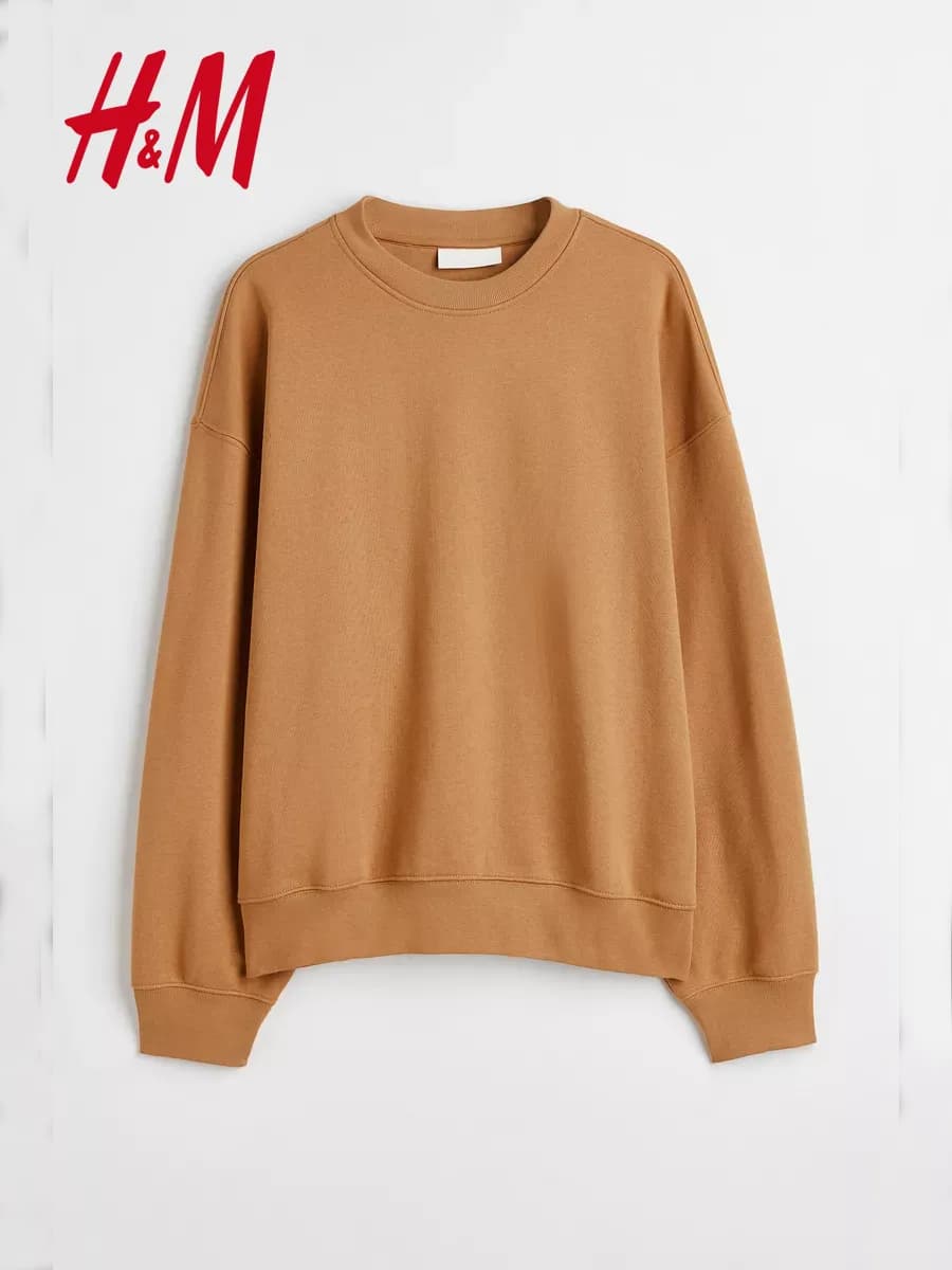 Свитшот оверсайз без начеса хлопковый