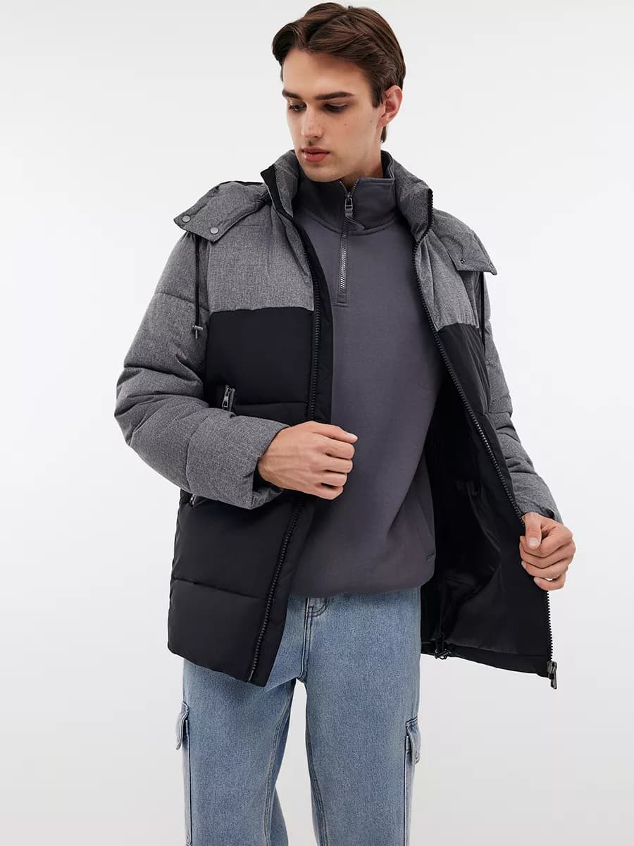 Куртка из экопуха с капюшоном