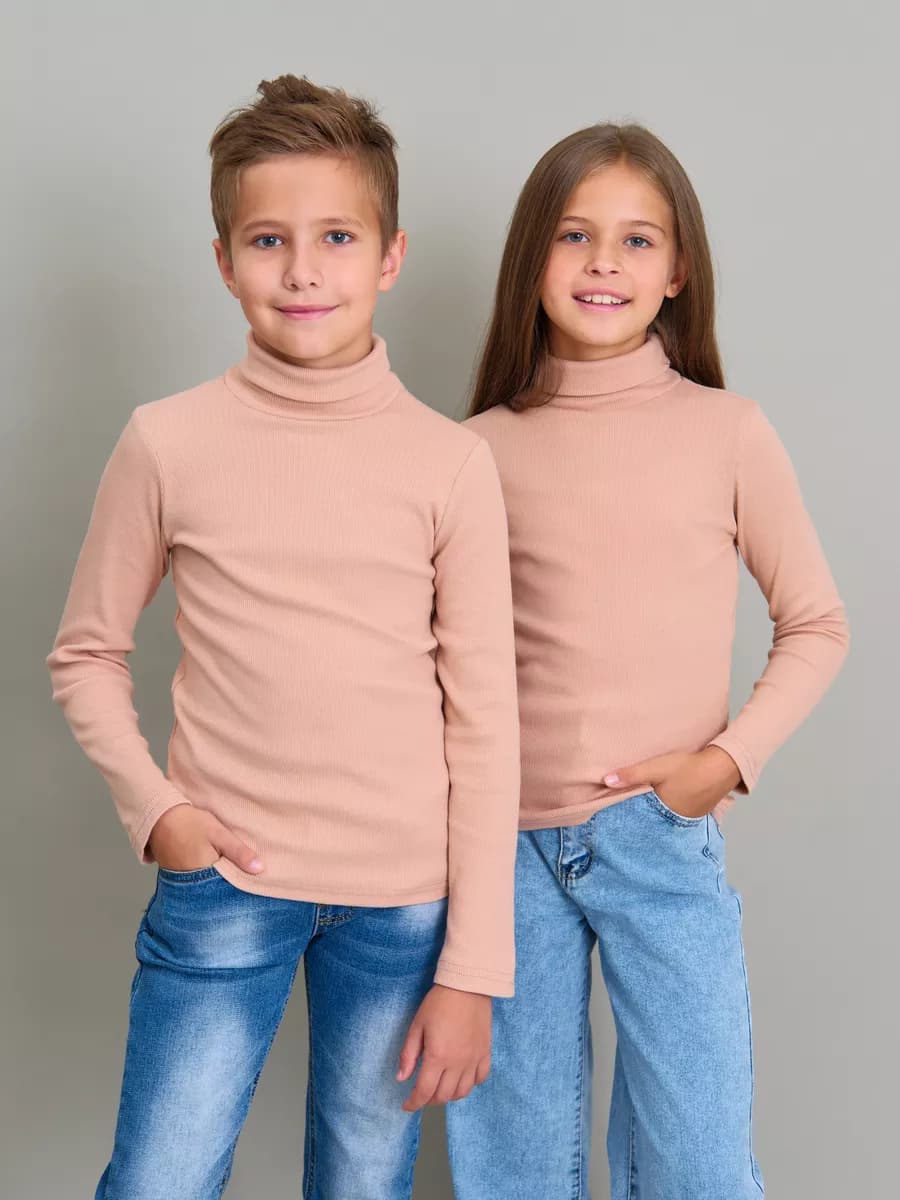 Водолазка детская в рубчик базовая школьная