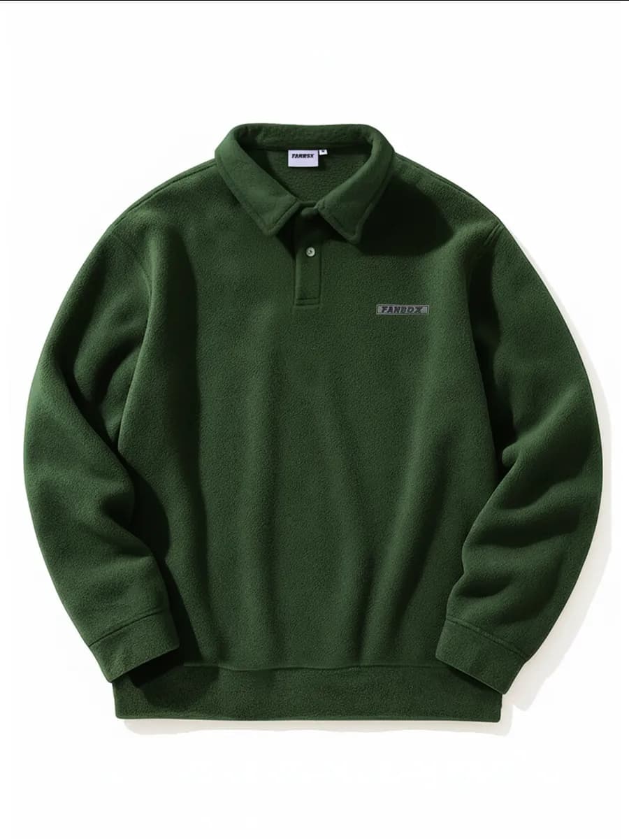 Свитшот поло флисовый оверсайз