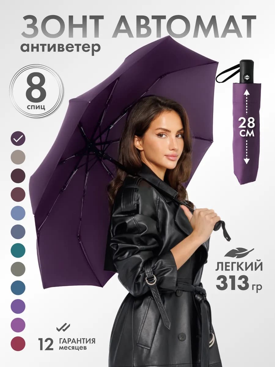 Зонт автомат легкий антиветер