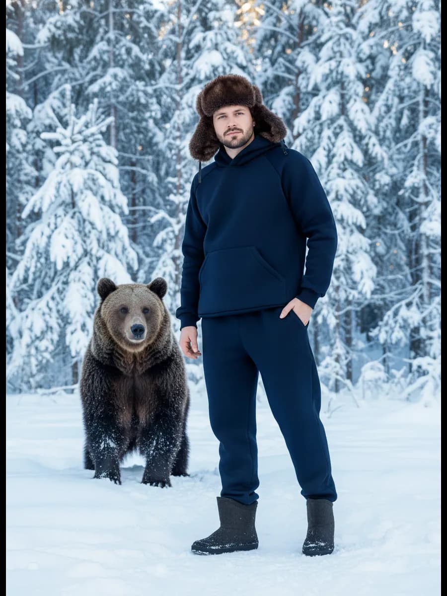 Спортивный теплый костюм с начесом