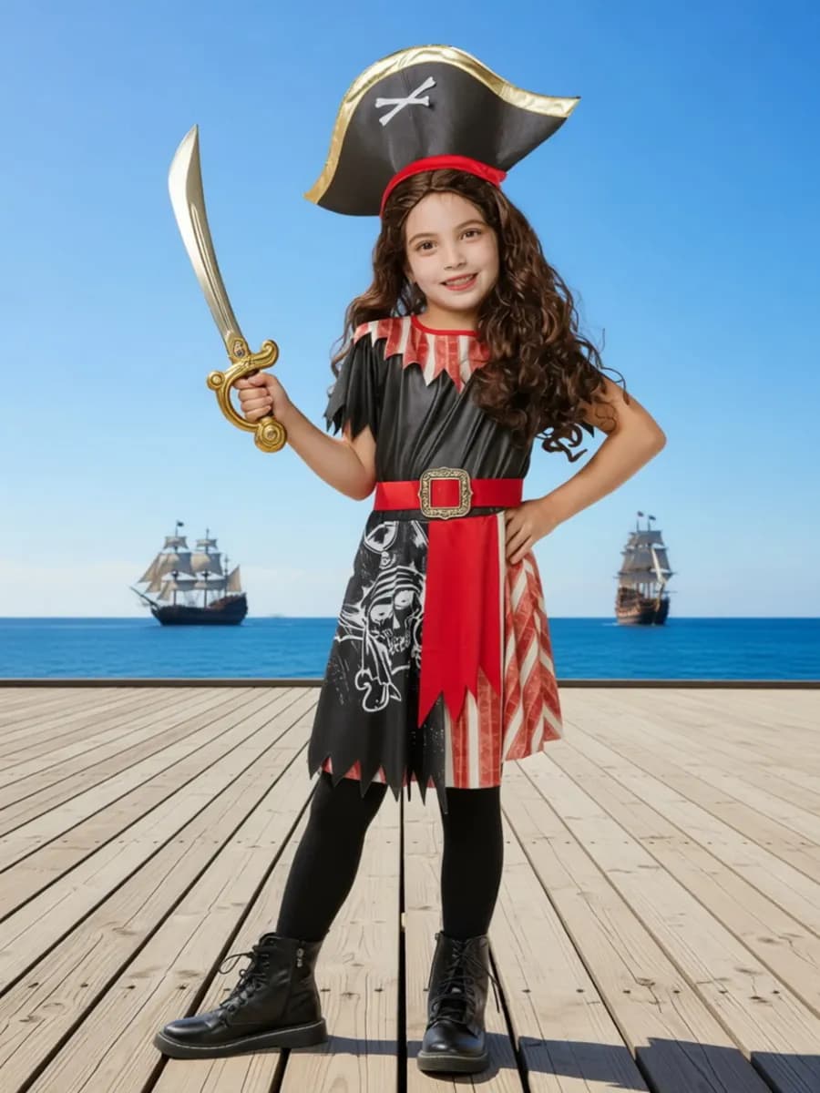 Новогодний костюм пиратки детский