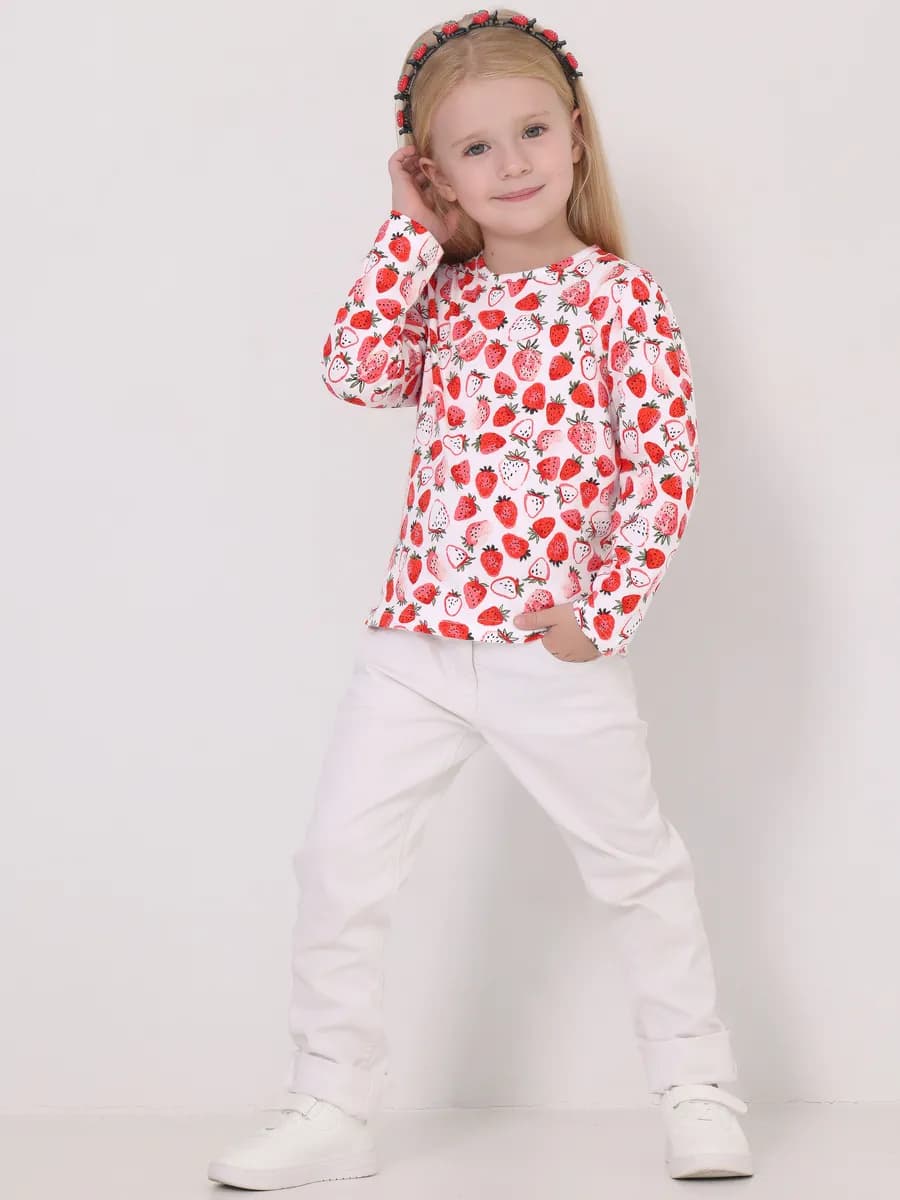 Лонгслив с принтом в садик хлопок 100%