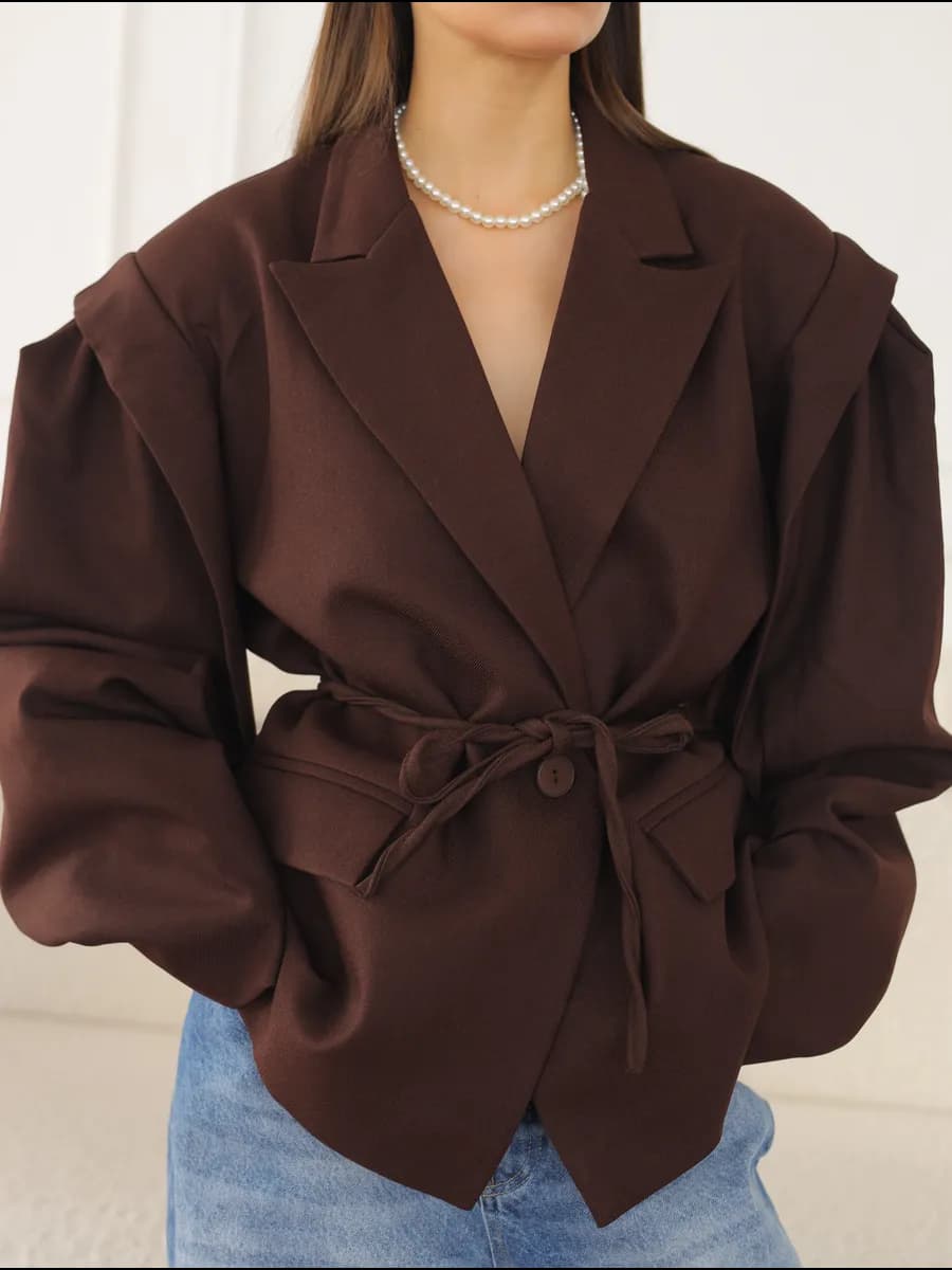 Пиджак оверсайз шоколадный