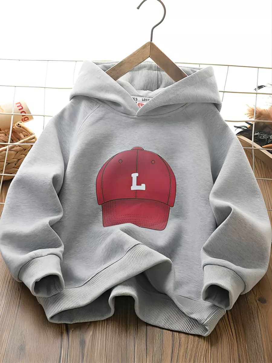 Толстовка оверсайз без начеса с принтом