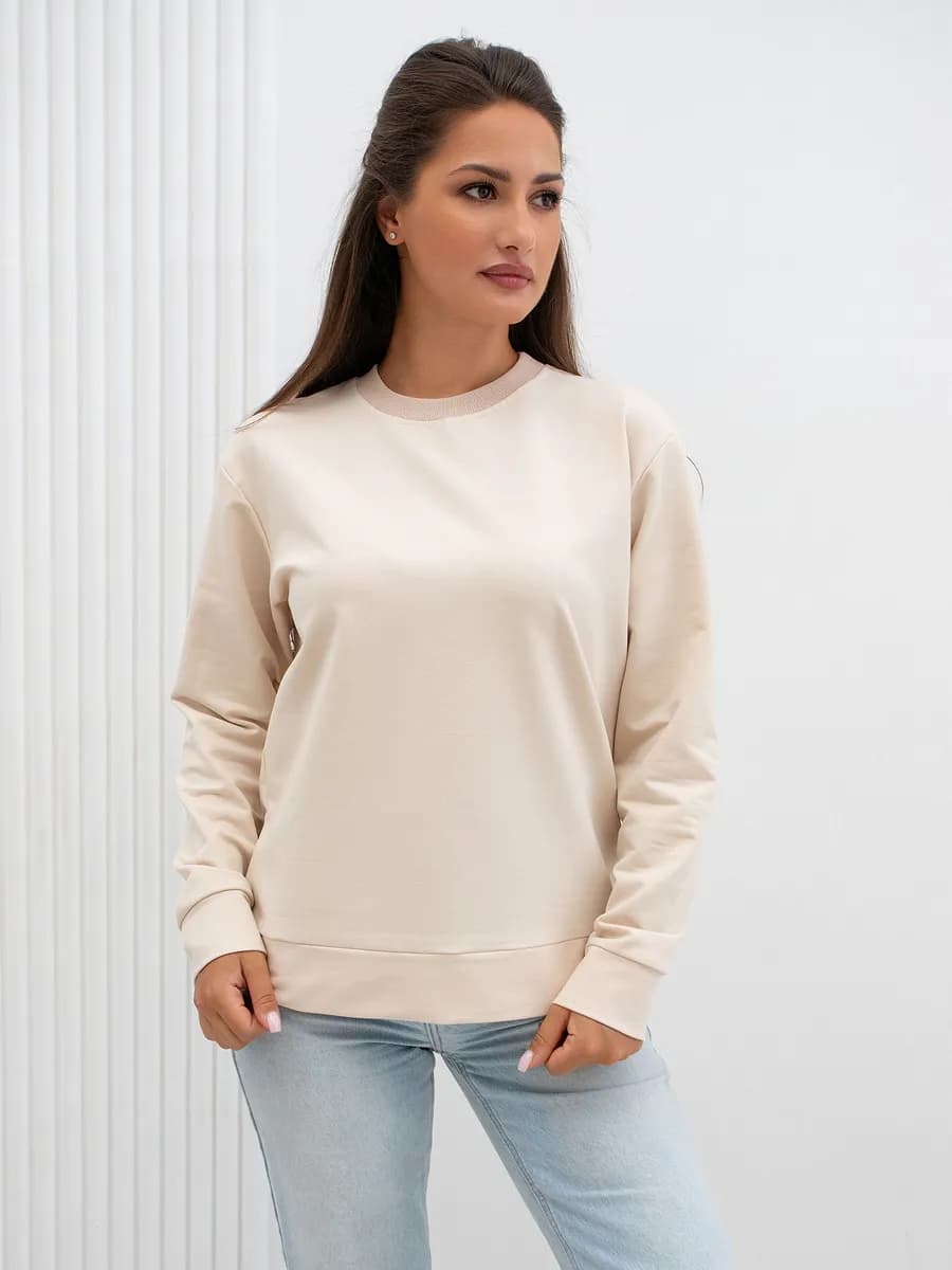 Свитшот женский однотонный базовый без начеса