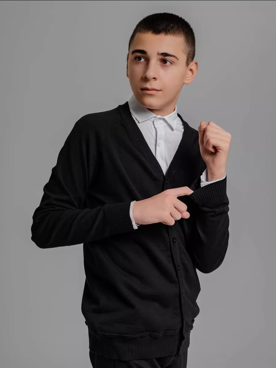 Кардиган трикотажный вязаный в школу для детей