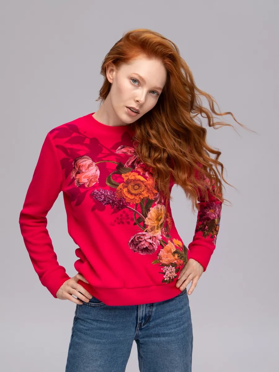 Свитшот теплый с принтом