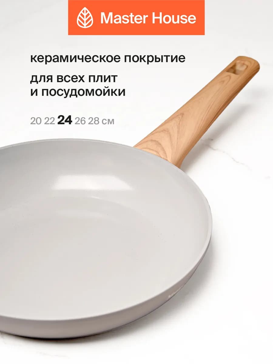 Сковорода 24 см керамическое антипригарное покрытие индукция