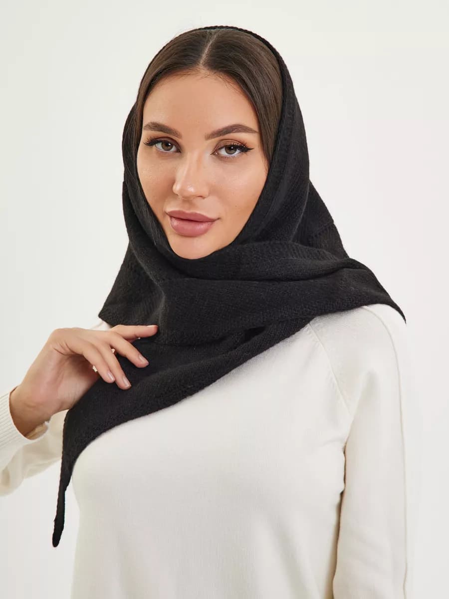 Платок на голову Косынка осенняя вязаная