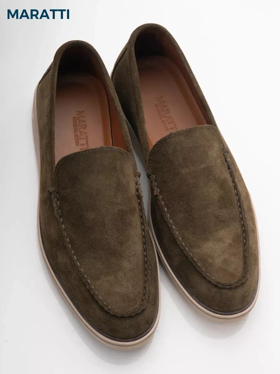 Лоферы летние замшевые