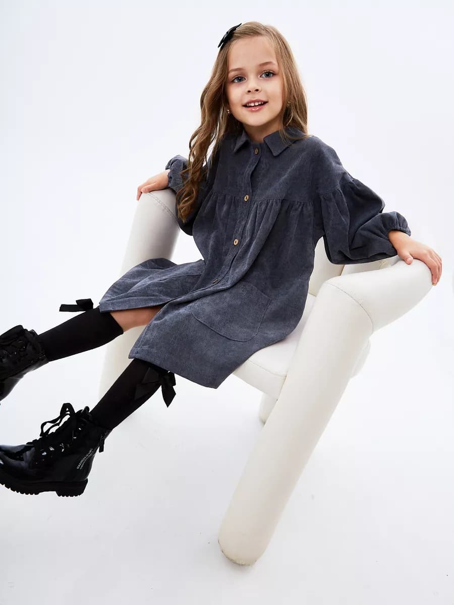 Платье в садик для девочки с длинным рукавом