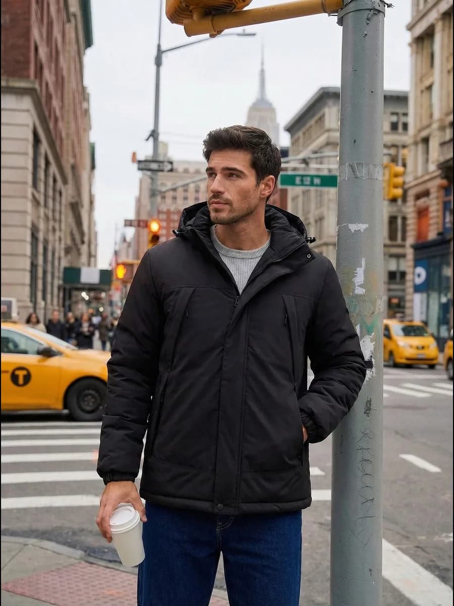 Куртка утепленная парка со съемным капюшоном