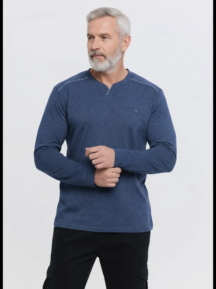 Лонгслив синий оверсайз свитшот футболка с длинными рукавами